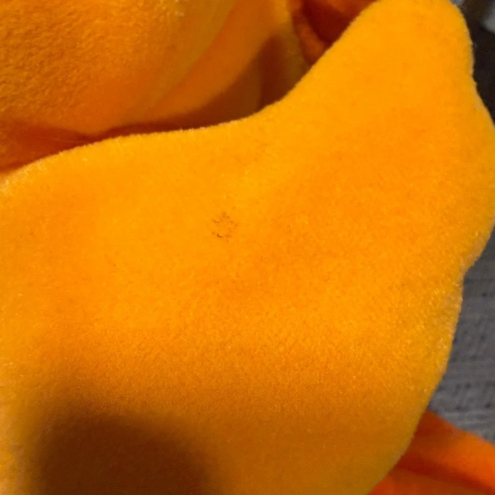 Gymboree Orange Pink Polka Dot Duck Plush Hand Puppet Vintage Toy Y2K